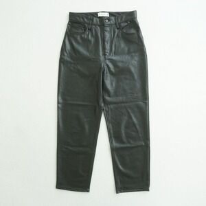 Abercrombie & Fitch Womens Faux Leather Ankle Straight Ultra High Rise Pants 29